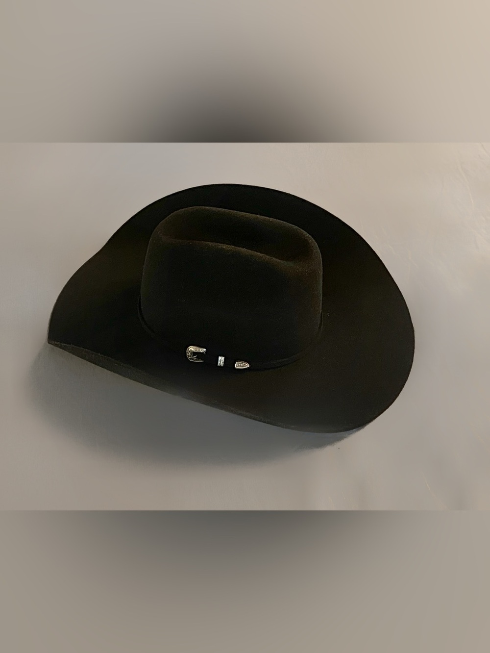 Black Cowboy Hat with Silver Buckle
